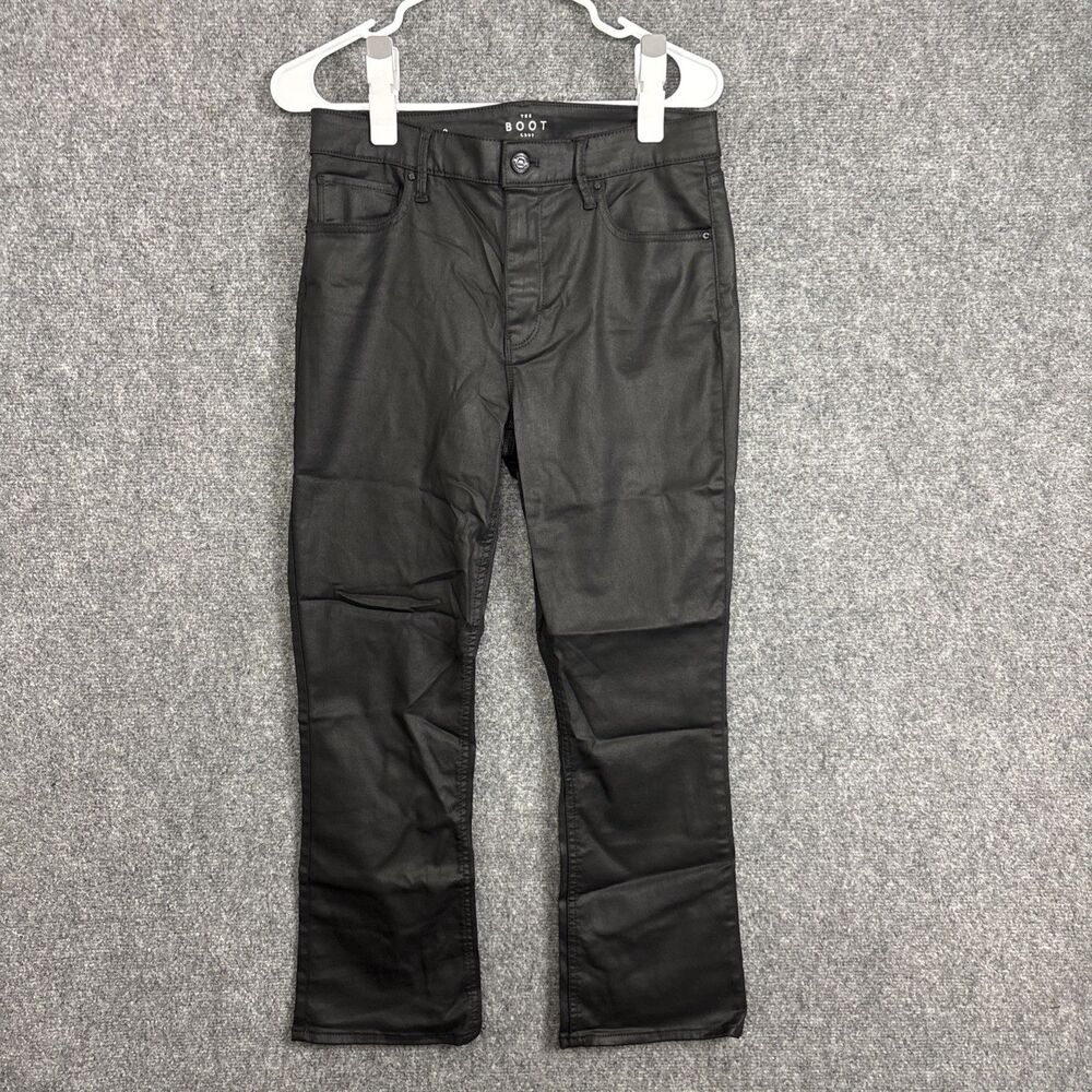 White House Black Market Jeans Womens Size 8 Black The Boot Crop Coated